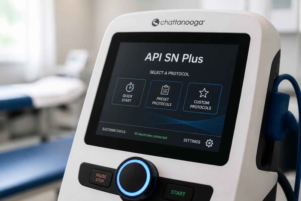 Aparat Chattanooga do terapii przeciwbólowej API SN Plus Aparat Chattanooga API SN Plus z ekranem wyboru programów terapii przeciwbólowej